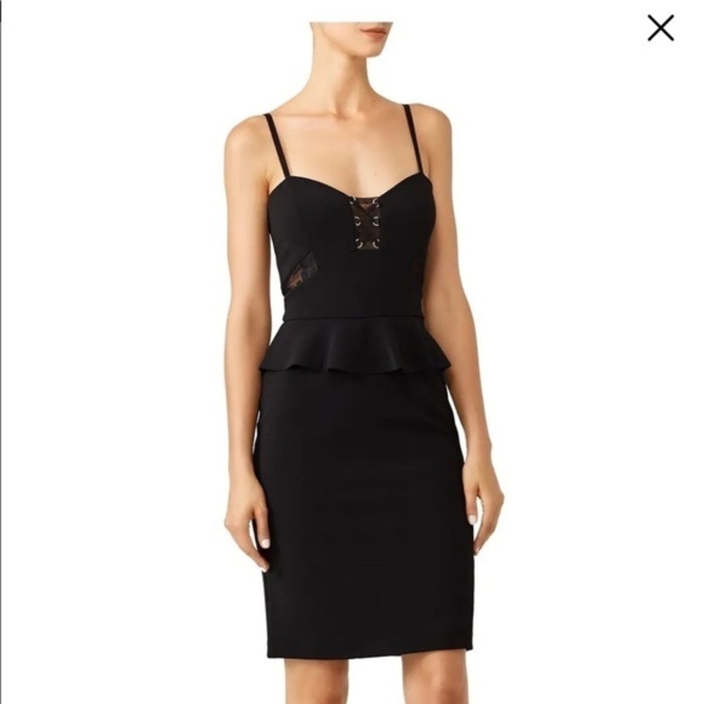 Parker Saschi Black Peplum Mini Dress​​ (XS)​​​​​​​​​​​​​​​​​​​​